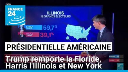 Présidentielle américaine : Trump remporte la Floride, Harris l'Illinois et New York • FRANCE 24