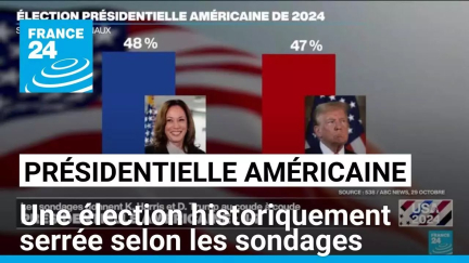 Présidentielle américaine : une élection historiquement serrée selon les sondages • FRANCE 24