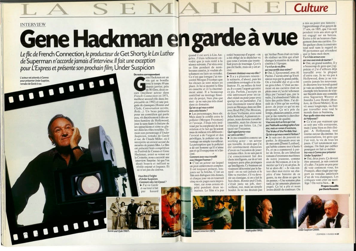 Quand Gene Hackman se confiait en exclusivité à L’Express : "J'ai décidé de n'être qu'un working actor"