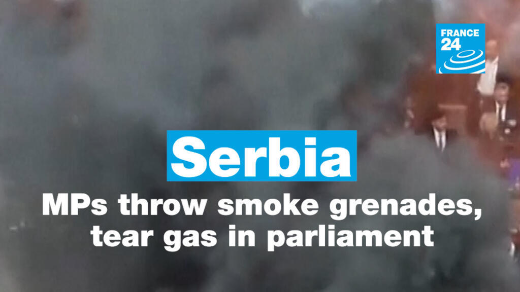 Serbia: Opposition MPs throw smoke grenades, tear gas in parliament