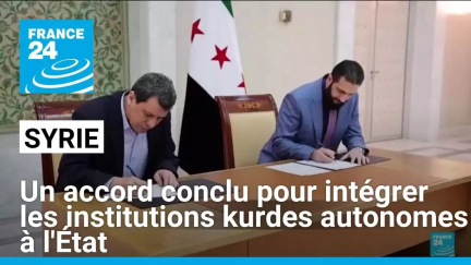 Syrie : un accord conclu pour intégrer les institutions kurdes autonomes à l'État • FRANCE 24