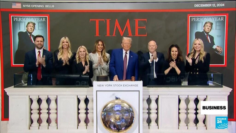 Trump rings opening bell at NYSE after being named Time's Person of the Year