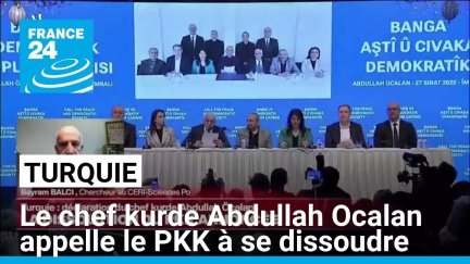 Turquie : le chef kurde Abdullah Ocalan appelle le PKK à se dissoudre • FRANCE 24