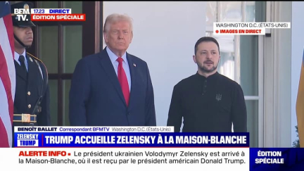 Volodymyr Zelensky accueilli par Donald Trump sur le péron de la Maison Blanche