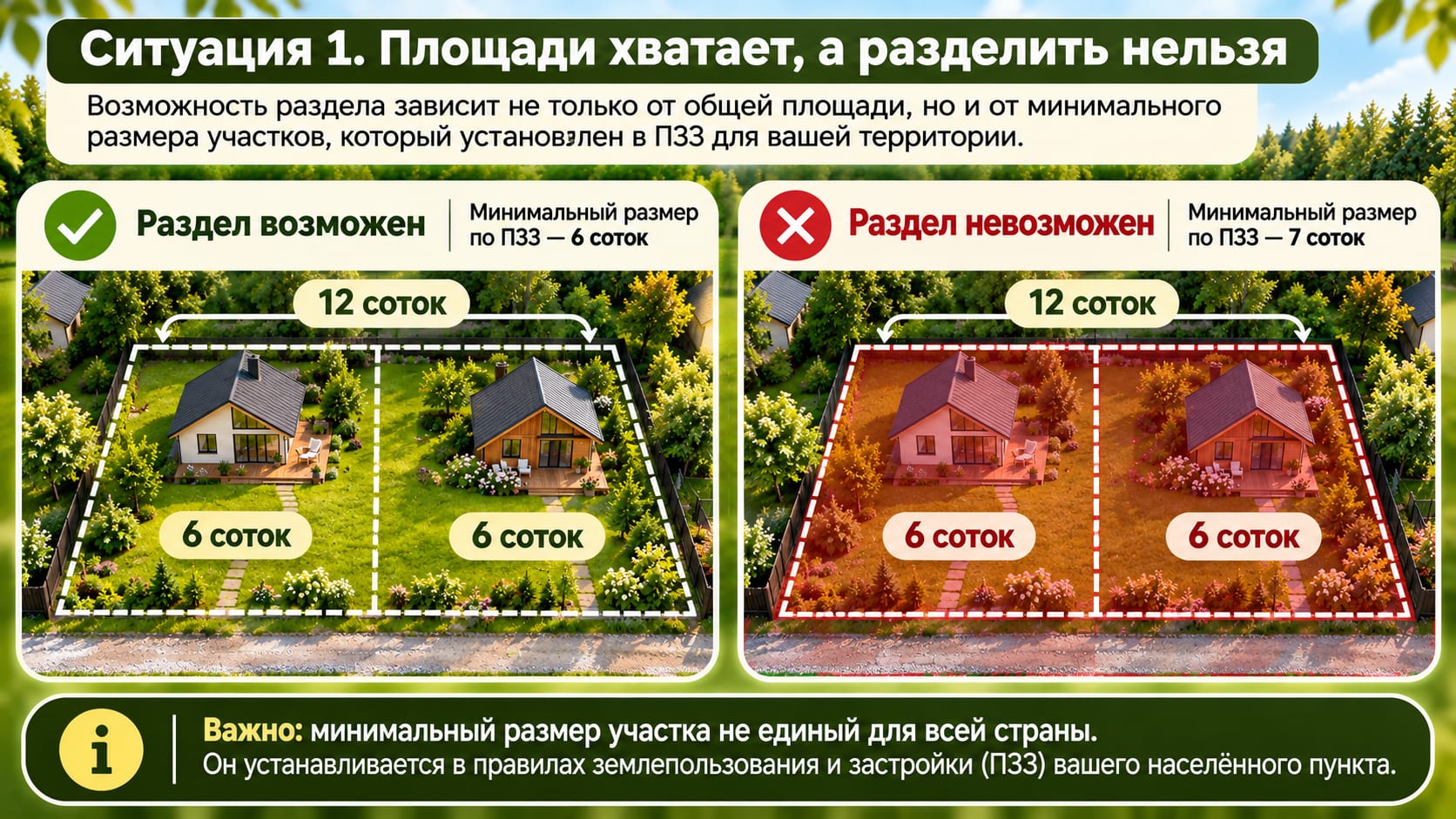 Ситуация 1_ Минимальный размер участка по ПЗЗ