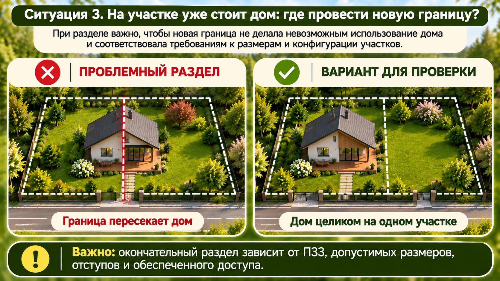 Ситуация 3_ Новая граница участка и дом