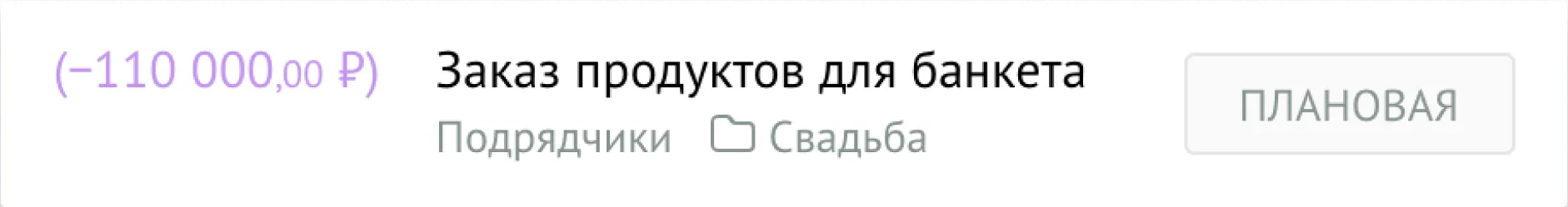 Финолог: Планируемая операция в календаре