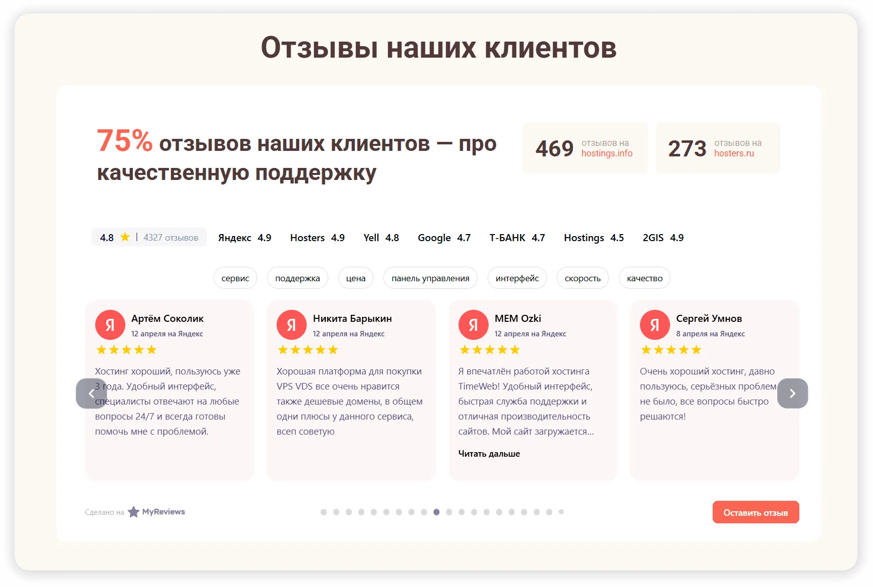 MyReviews: Настройка виджета на странице отзывов