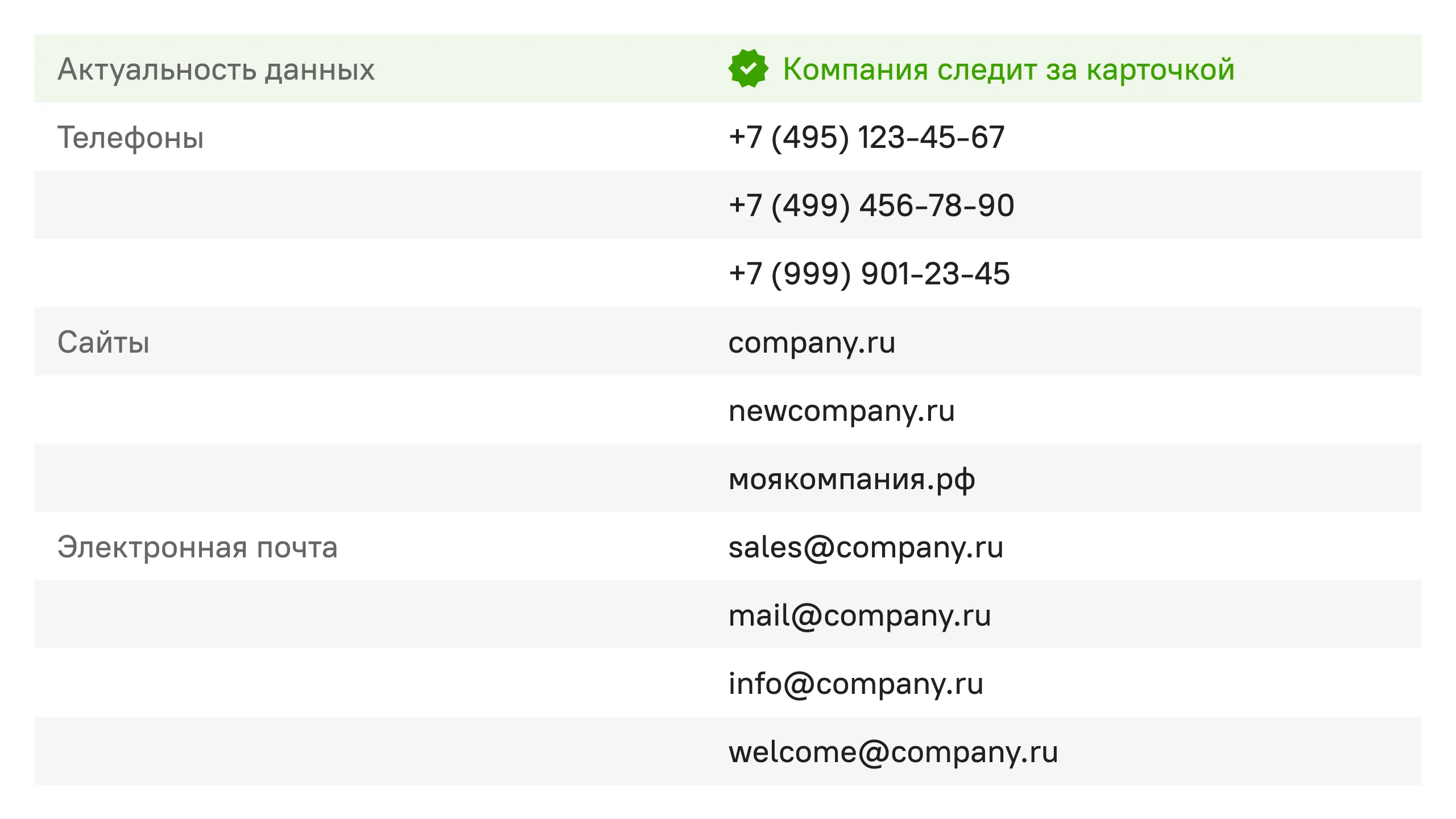 DataNewton: Контакты компании — телефоны, сайты, почта